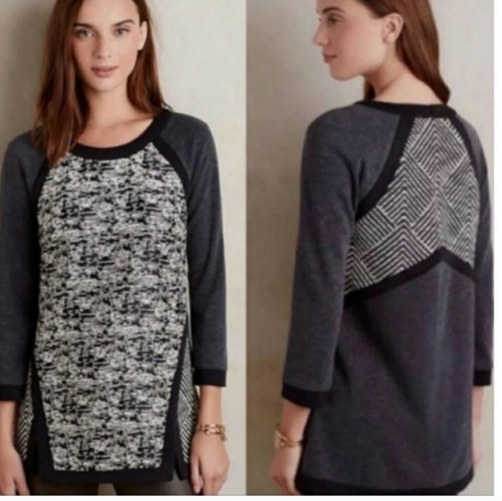 Harlyn Anthropologie XL Mixed Media Knit Sweater Dress Tunic